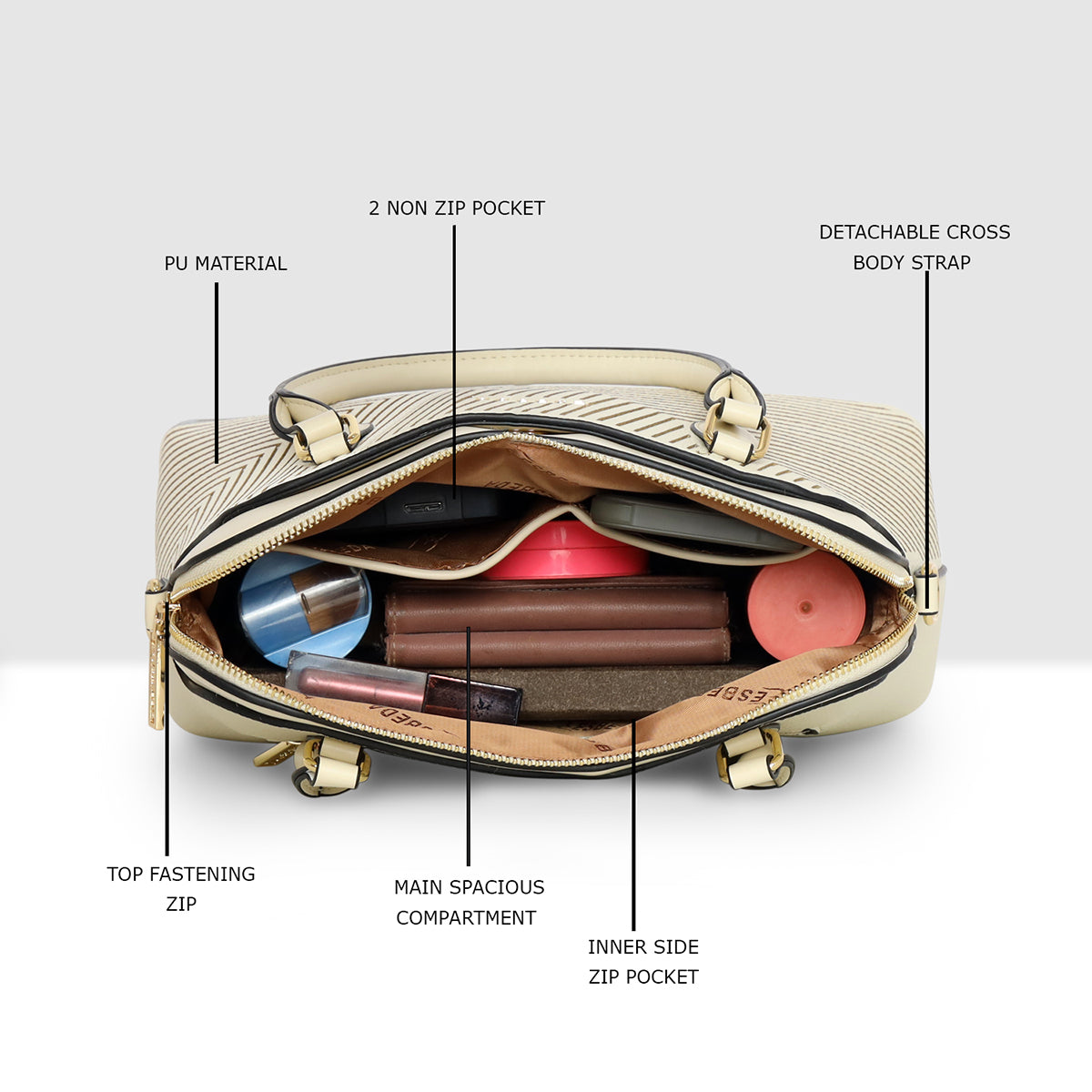 Geo Texture Structured Handbag
