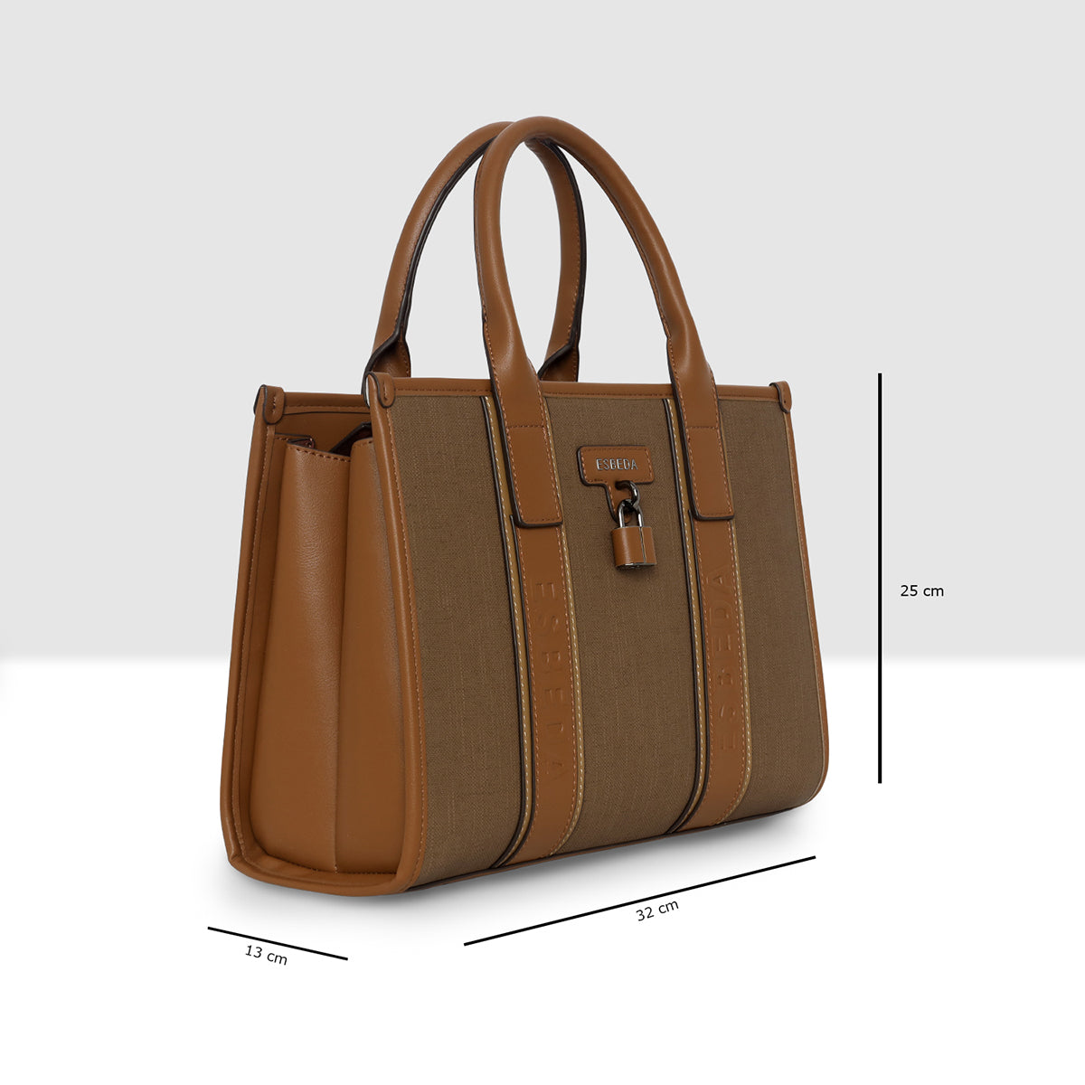 Lock Detail Structured Handbag
