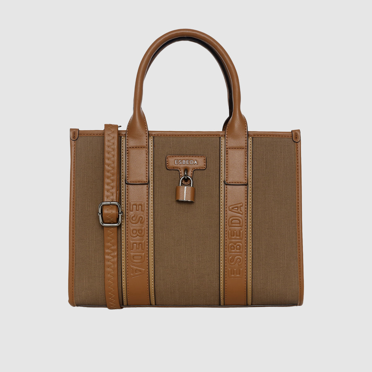 Lock Detail Structured Handbag
