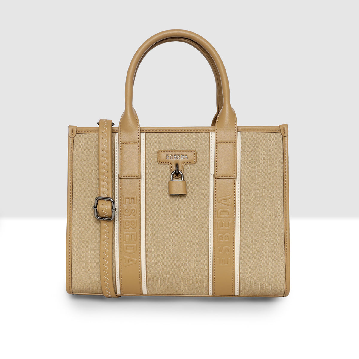 Lock Detail Structured Handbag