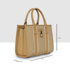 Lock Detail Structured Handbag