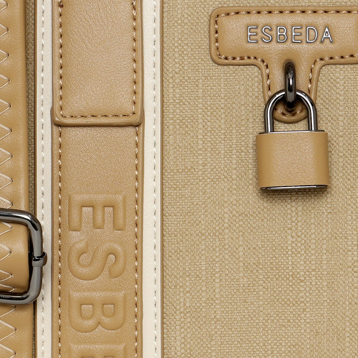 Lock Detail Structured Handbag