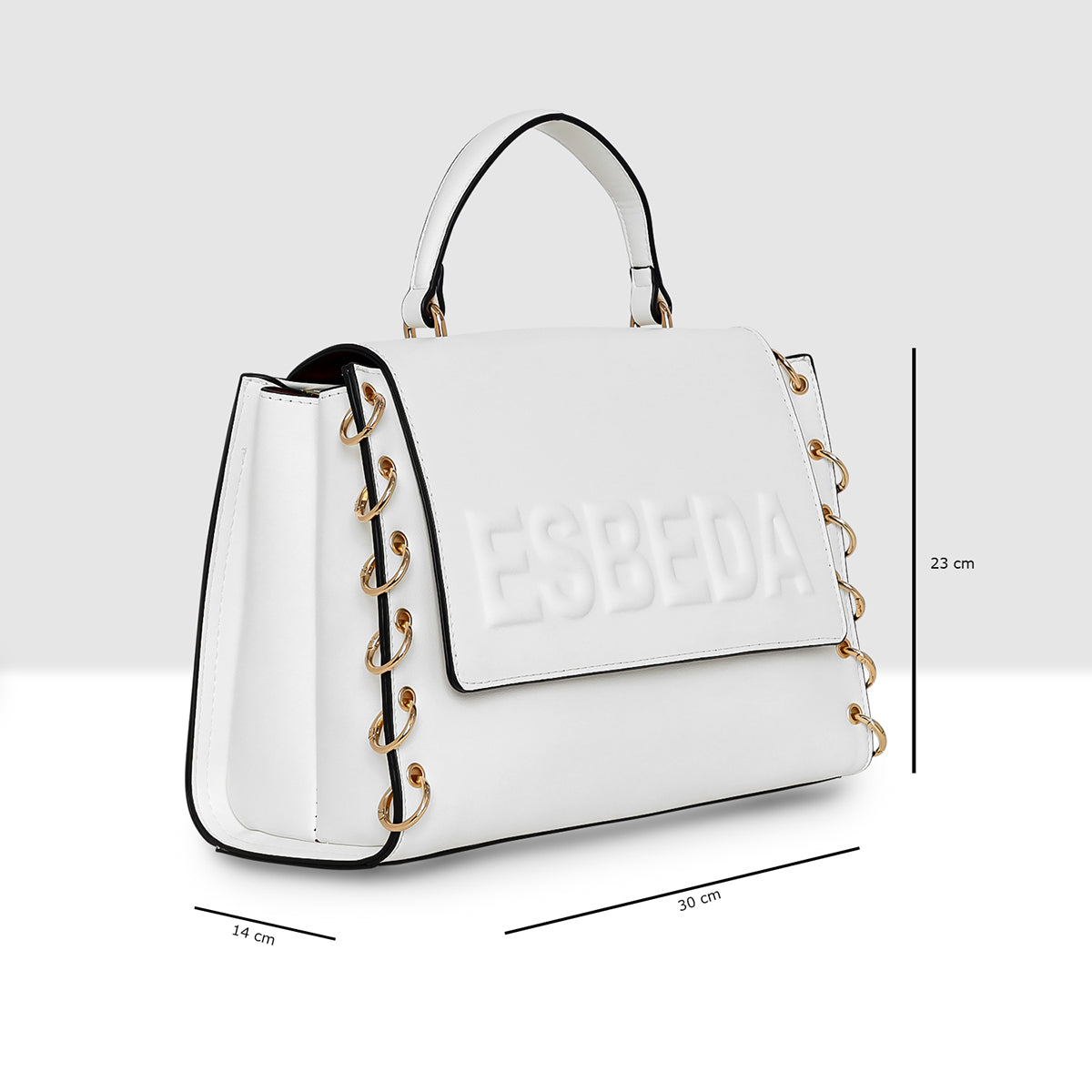 Logo Embossed Lace Up Handbag