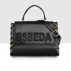 Logo Embossed Lace Up Handbag