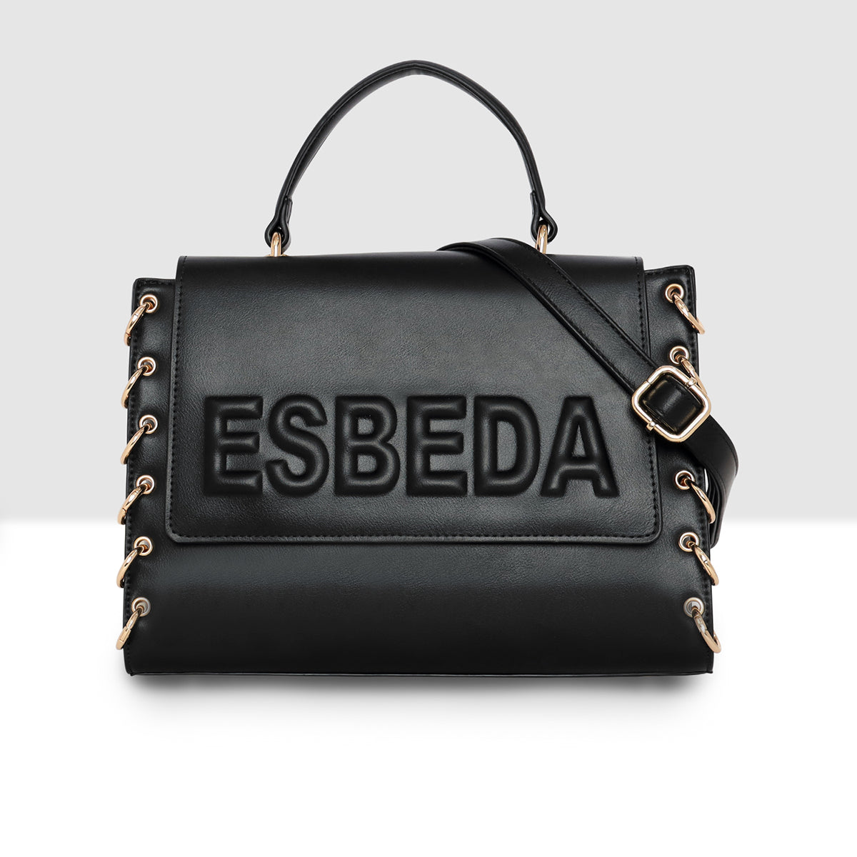 Logo Embossed Lace Up Handbag
