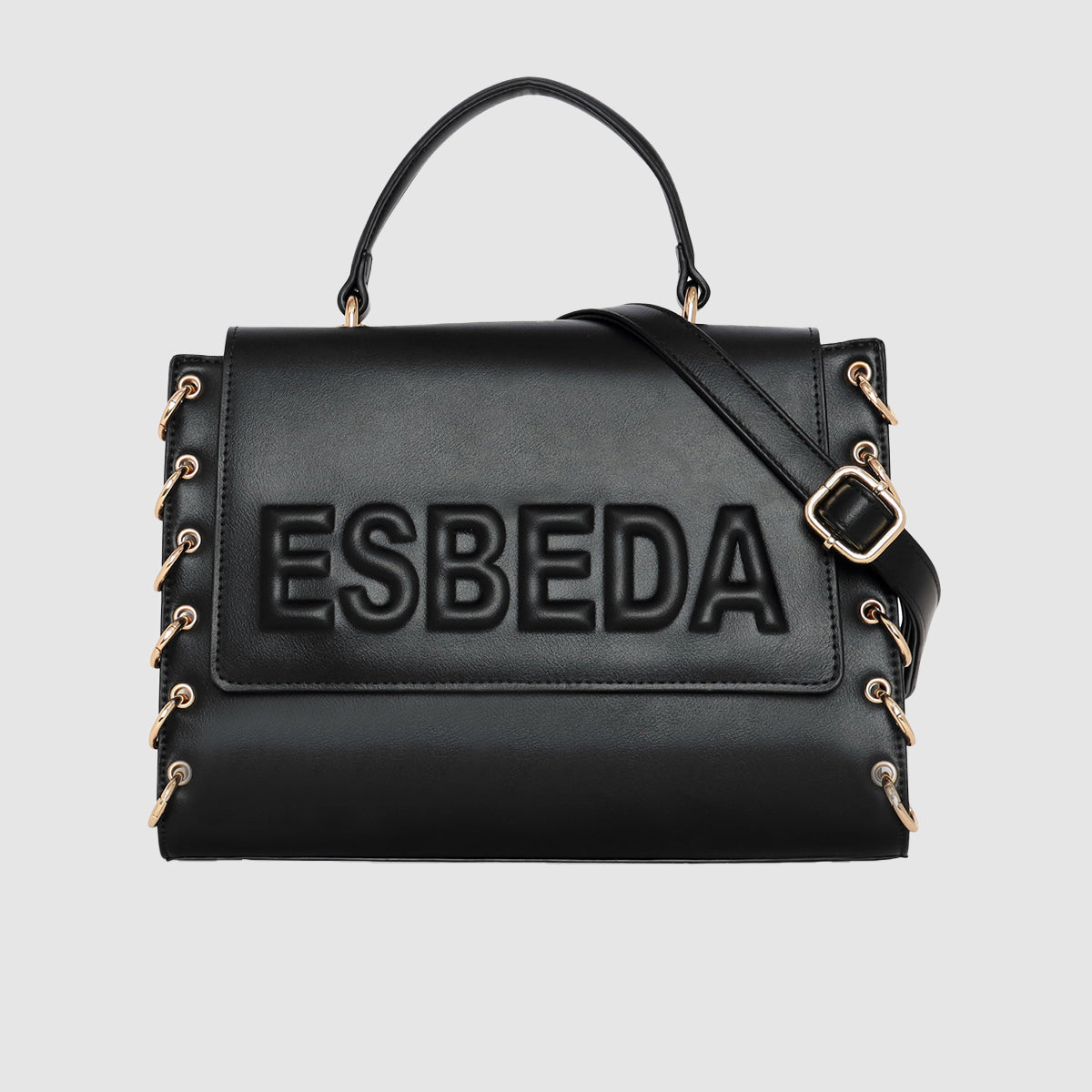 Logo Embossed Lace Up Handbag
