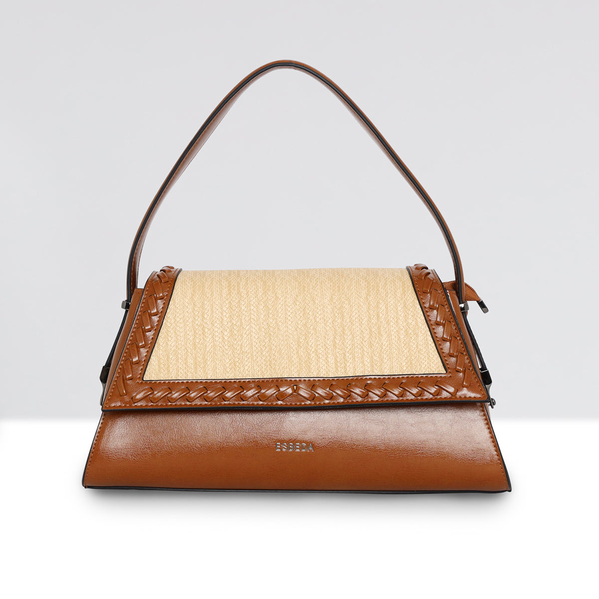 Textured-Weave-Flap-Handbag
