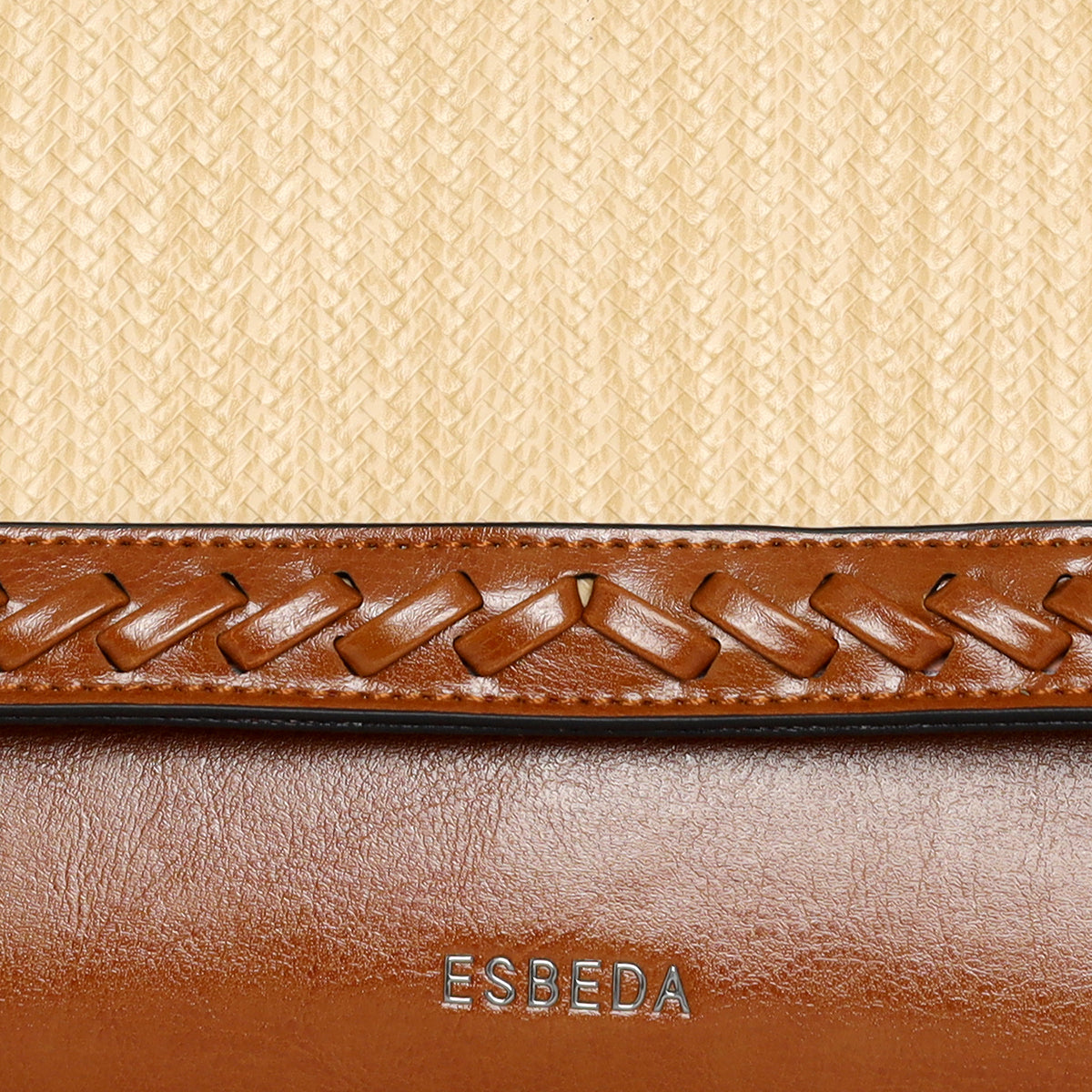 Textured-Weave-Flap-Handbag