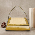 Textured-Weave-Flap-Handbag