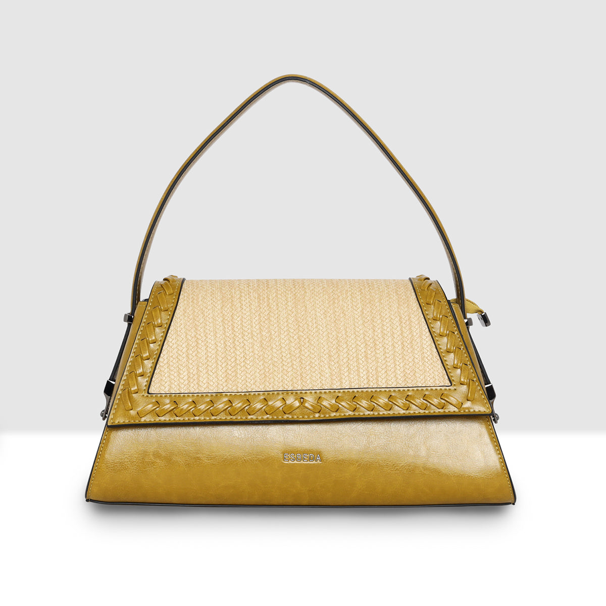 Textured-Weave-Flap-Handbag