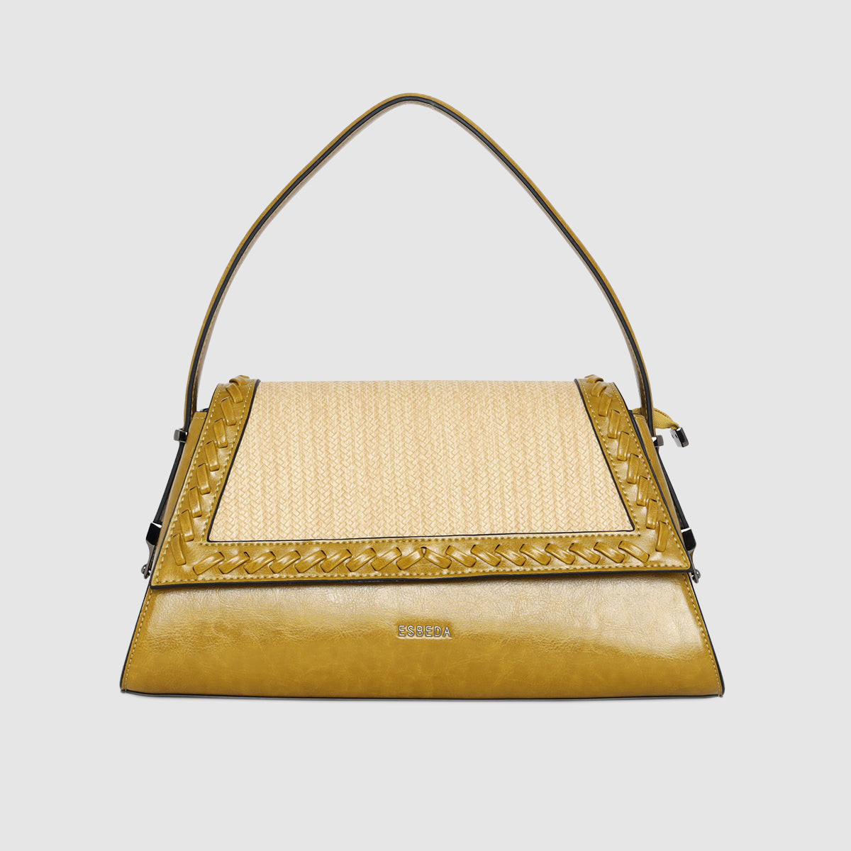 Textured-Weave-Flap-Handbag