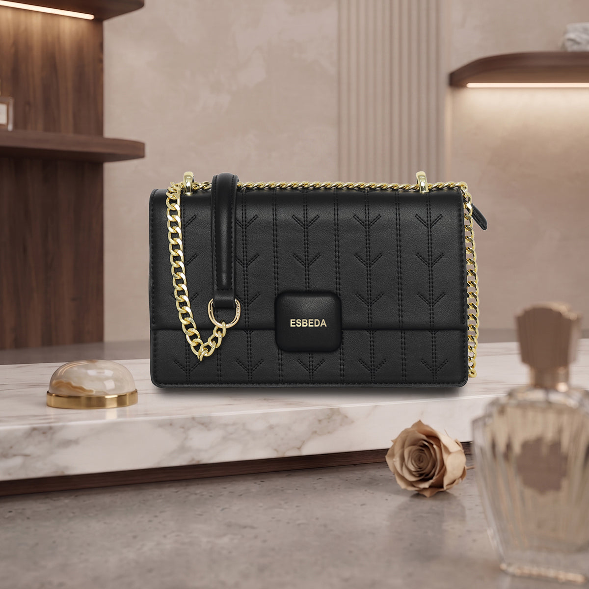 Arrow Quilted Classic Sling Bag