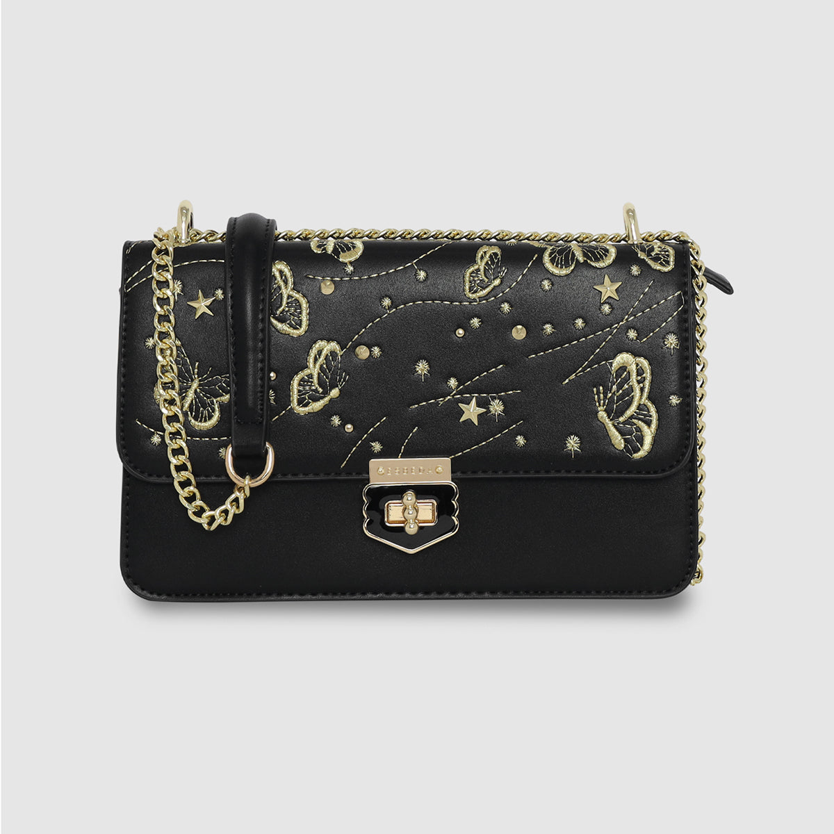 Butterfly & Star Embroidered Slingbag