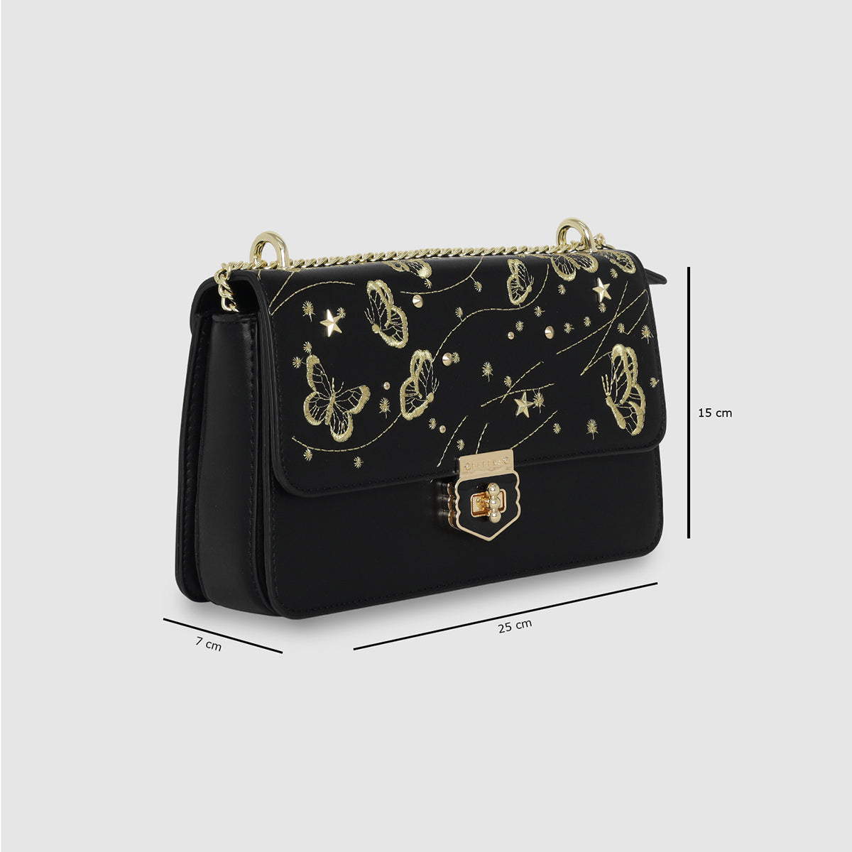 Butterfly & Star Embroidered Slingbag