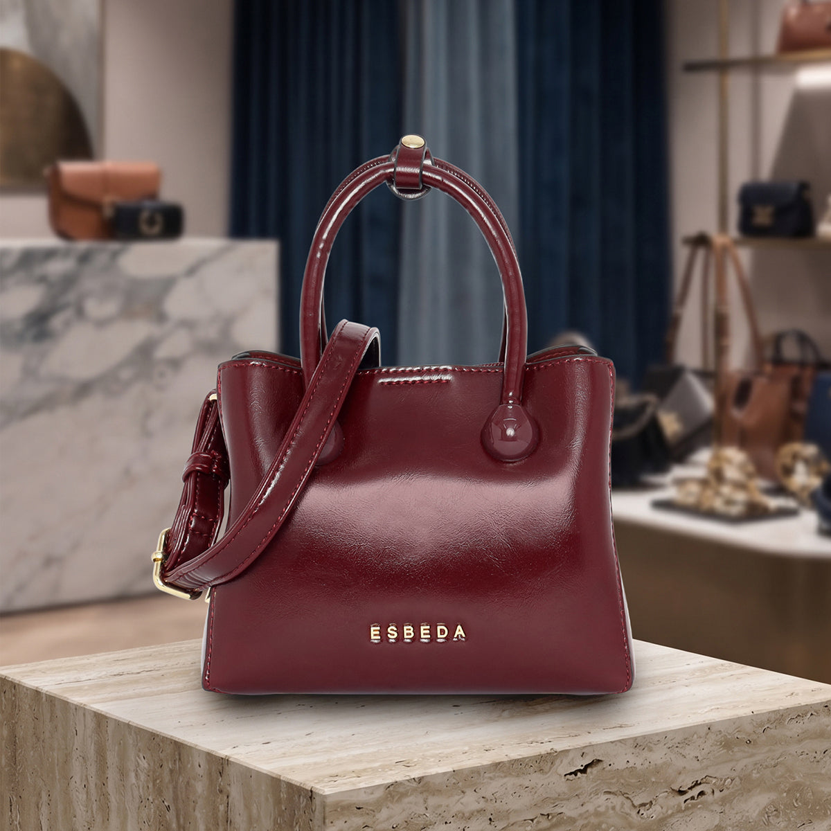 Glossy-Structured-Mini-Tote