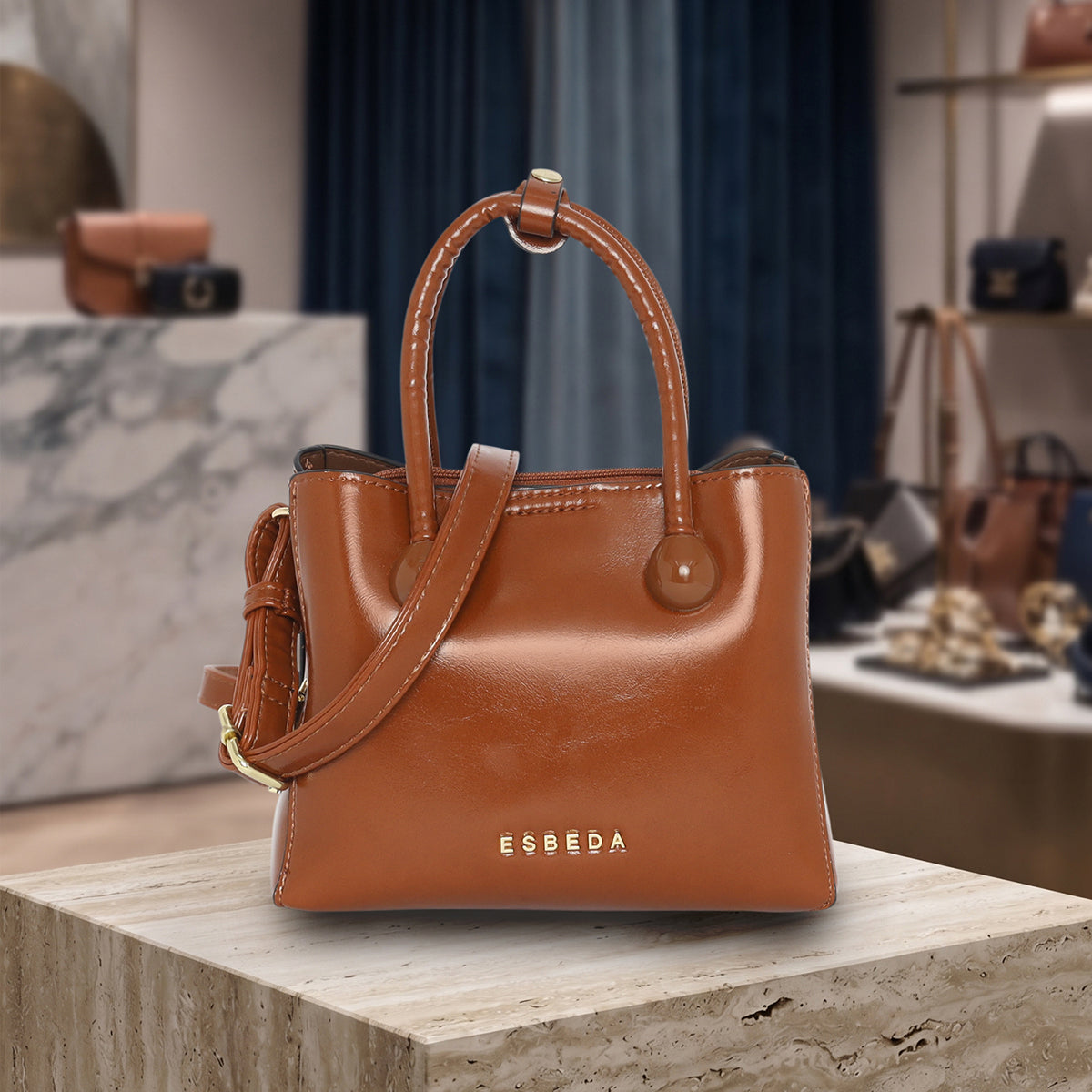 Glossy-Structured-Mini-Tote