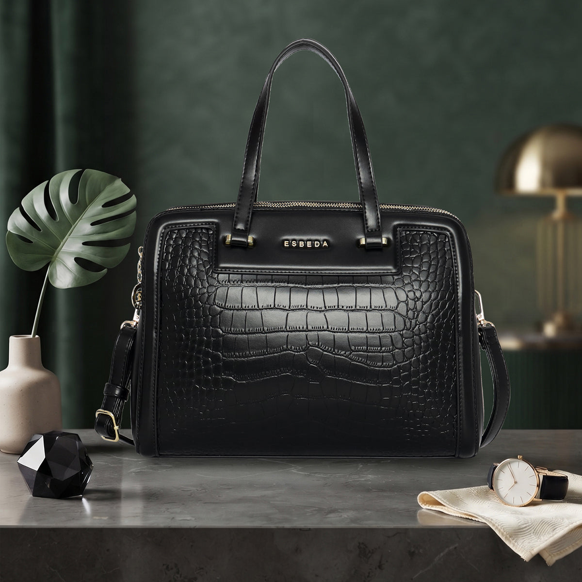 Luxe Alligator Style Satchel