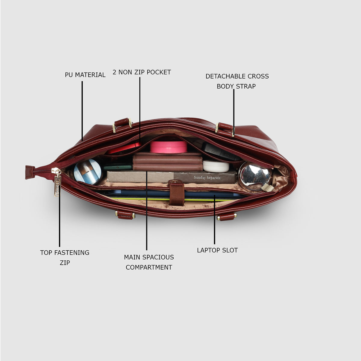 Metro Curved Front Pocket Tote Bag