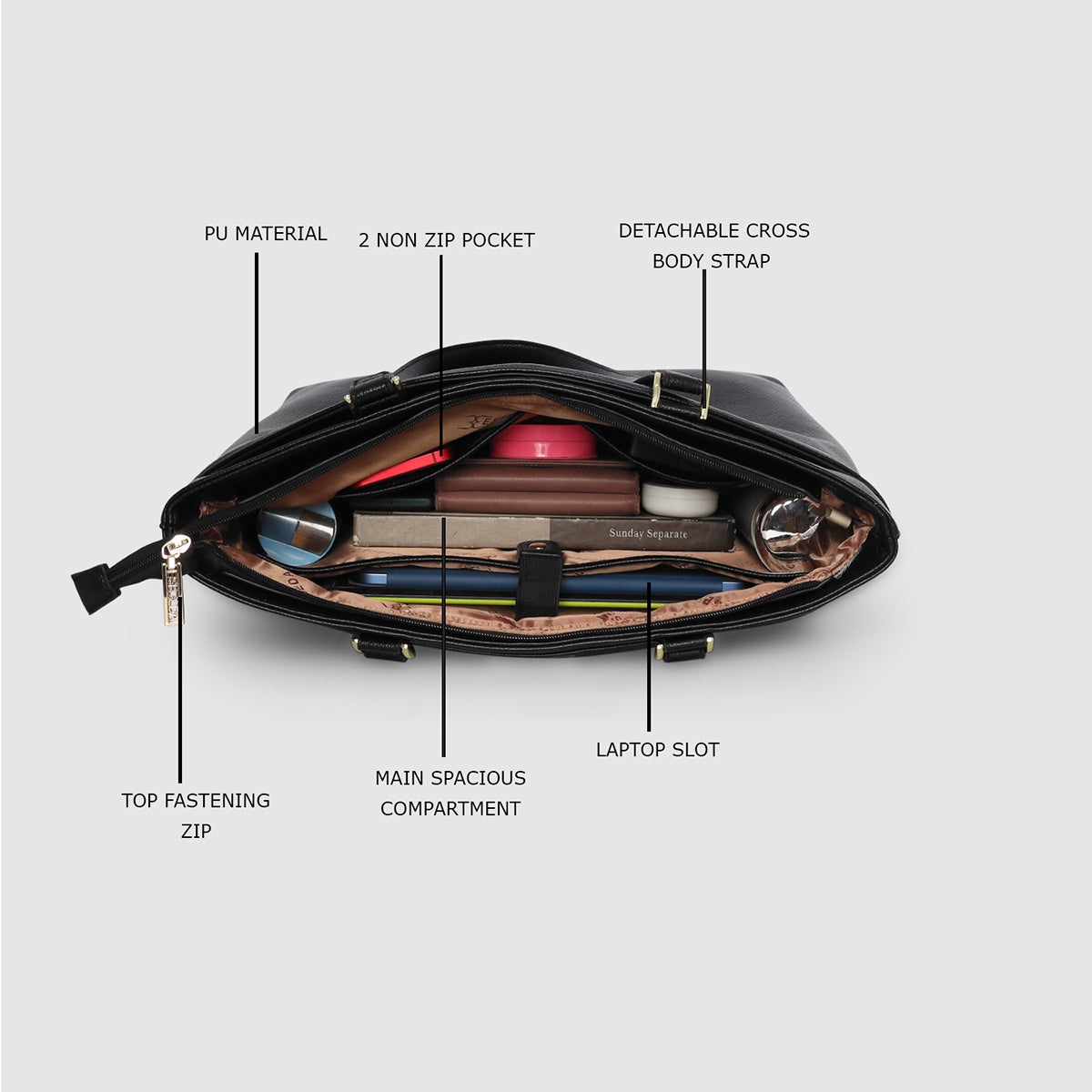 Metro Curved Front Pocket Tote Bag