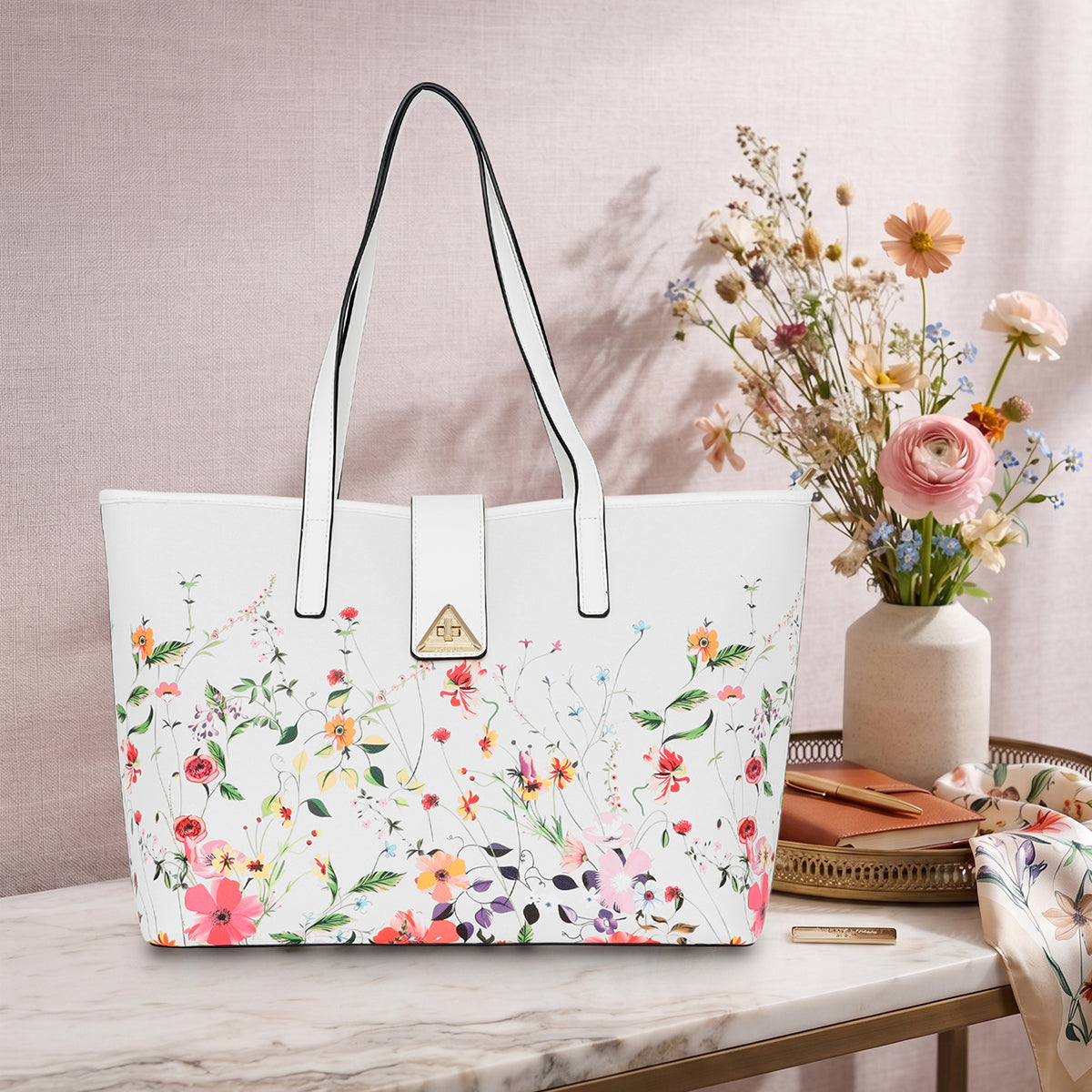 Serenade-Floral-Geometry-Tote-Bag
