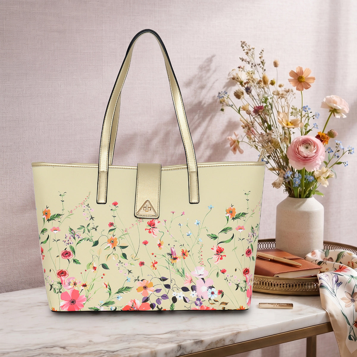 Serenade-Floral-Geometry-Tote-Bag