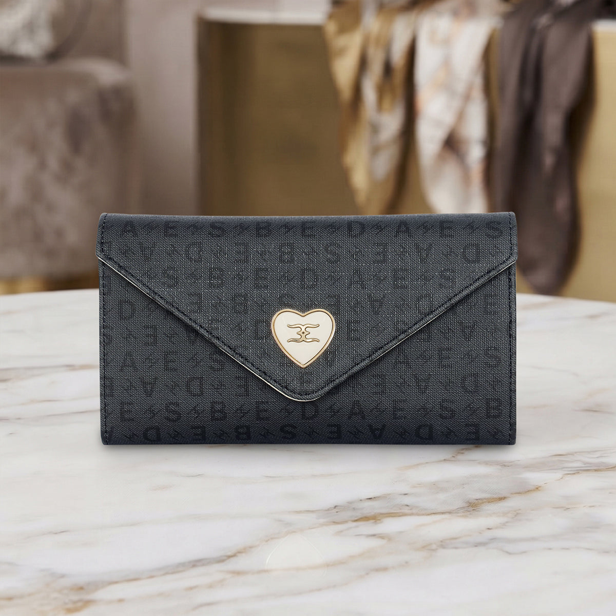 Monogram Envelope Flap Women's Wallet