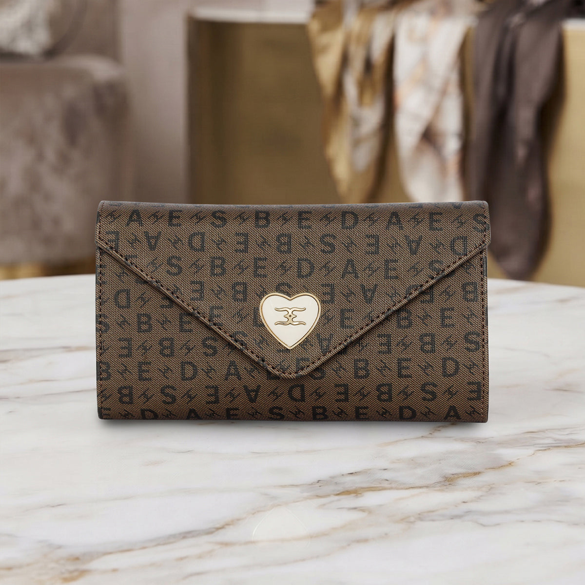 Monogram Envelope Flap Women's Wallet