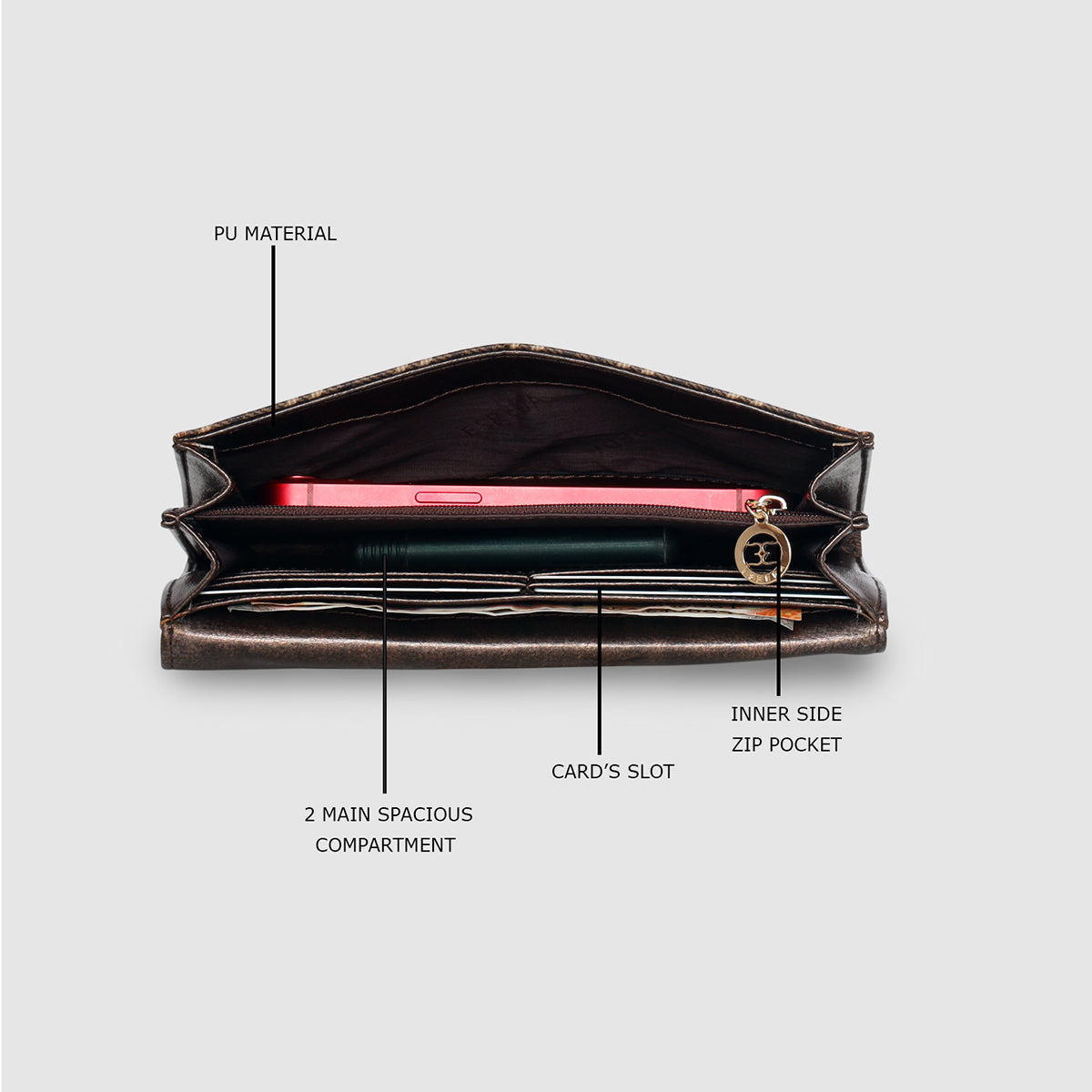 Monogram Envelope Flap Women's Wallet