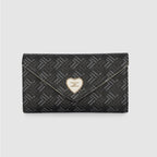 Geometric Monogram Envelope Flap Wallet