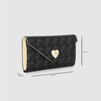 Geometric Monogram Envelope Flap Wallet