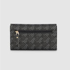 Geometric Monogram Envelope Flap Wallet