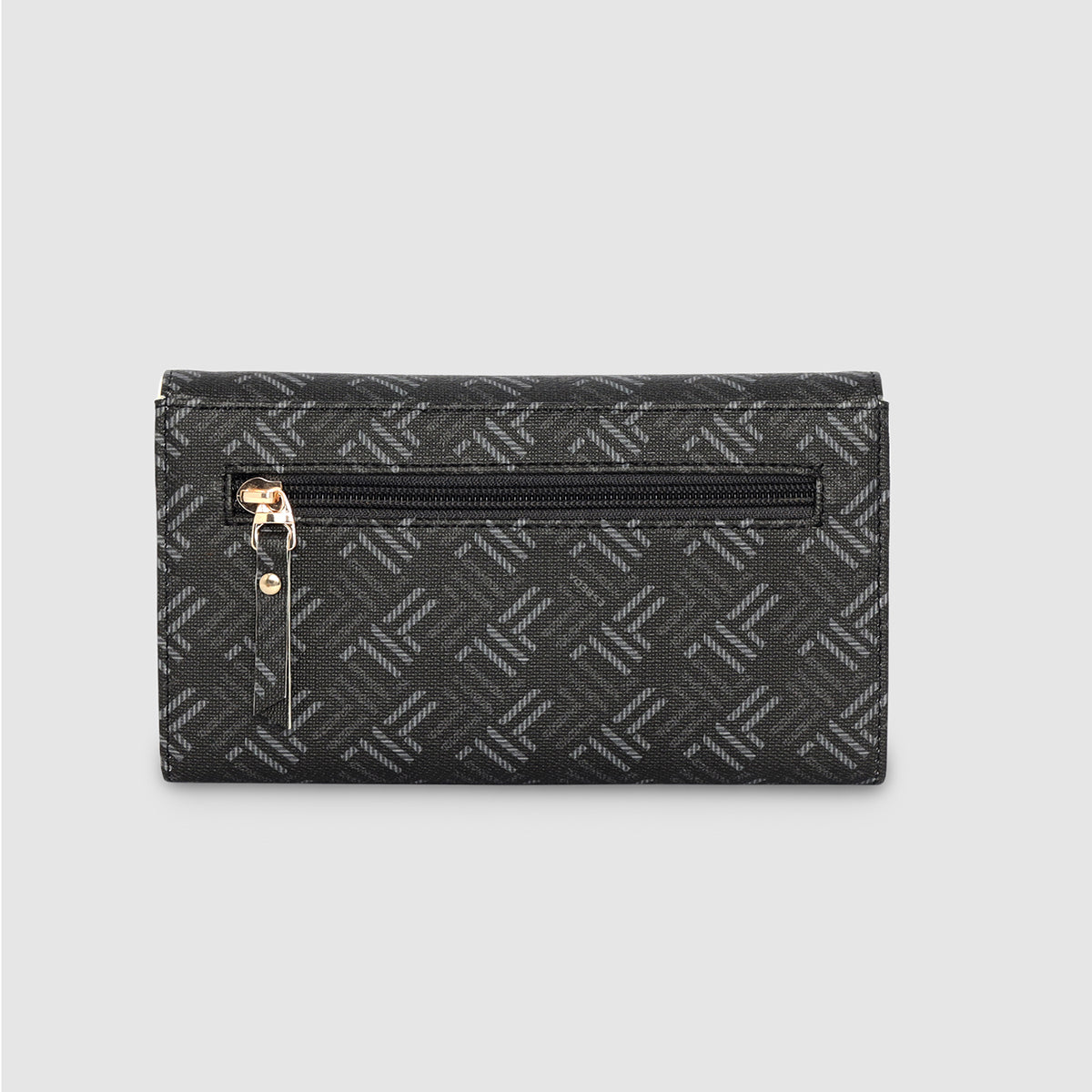 Geometric Monogram Envelope Flap Wallet