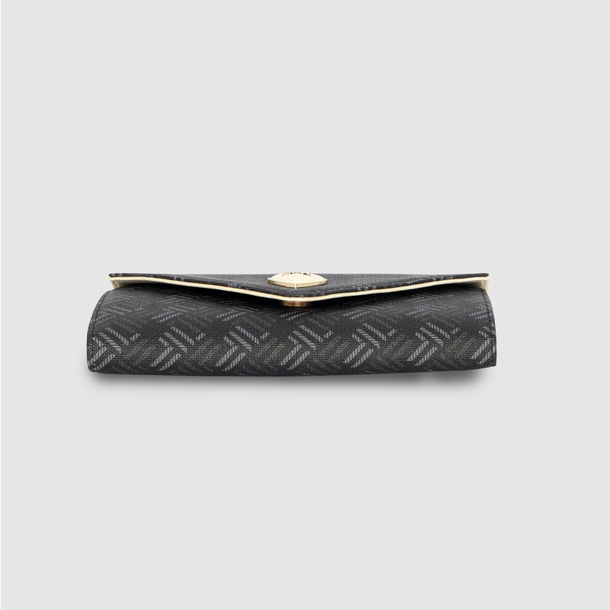 Geometric Monogram Envelope Flap Wallet