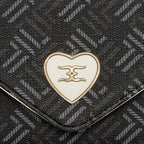 Geometric Monogram Envelope Flap Wallet