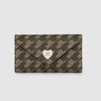 Geometric Monogram Envelope Flap Wallet