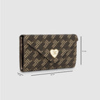 Geometric Monogram Envelope Flap Wallet