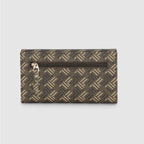 Geometric Monogram Envelope Flap Wallet
