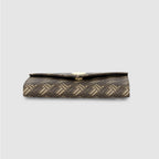 Geometric Monogram Envelope Flap Wallet