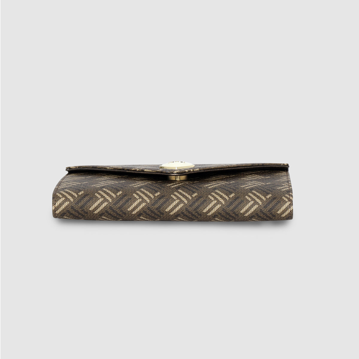 Geometric Monogram Envelope Flap Wallet