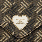 Geometric Monogram Envelope Flap Wallet