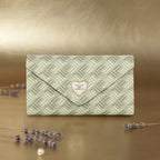 Geometric Monogram Envelope Flap Wallet