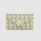 Geometric Monogram Envelope Flap Wallet