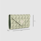 Geometric Monogram Envelope Flap Wallet