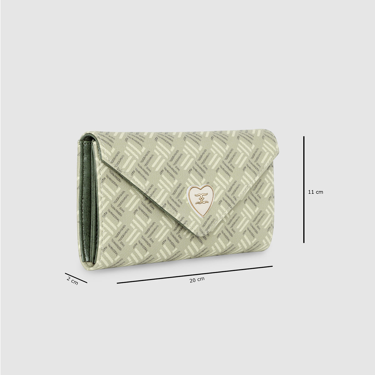 Geometric Monogram Envelope Flap Wallet