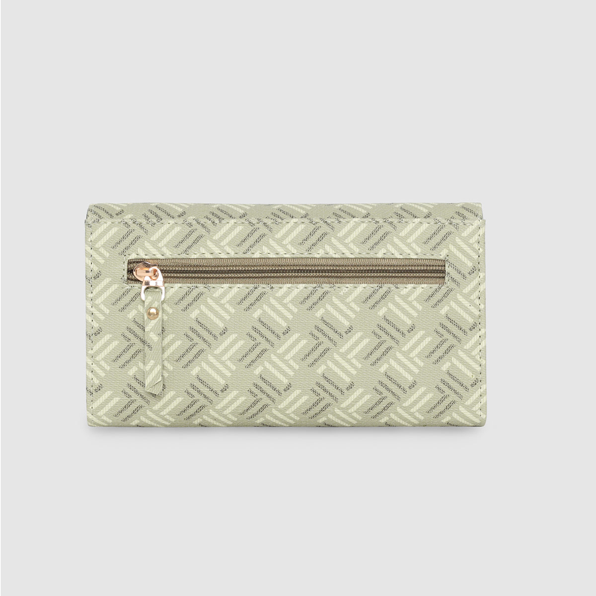 Geometric Monogram Envelope Flap Wallet