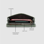 Geometric Monogram Envelope Flap Wallet