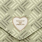 Geometric Monogram Envelope Flap Wallet