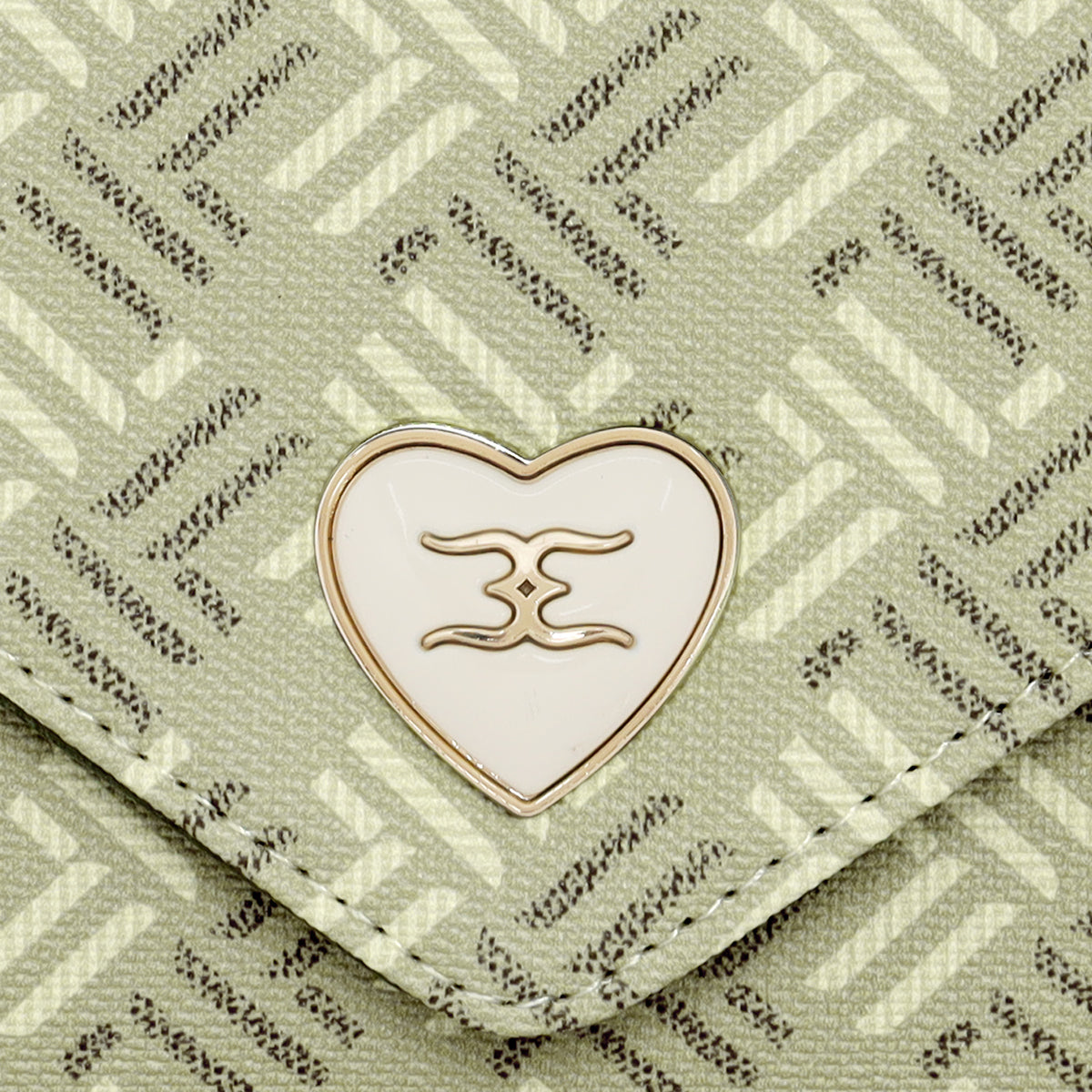 Geometric Monogram Envelope Flap Wallet
