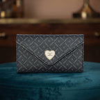 Diagonal Logo Print Envelope Flap Wallet