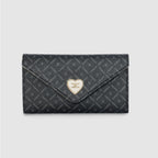 Diagonal Logo Print Envelope Flap Wallet